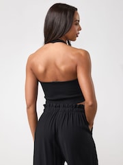 Gym King Black Rib Halter Neck Top - Image 2 of 4