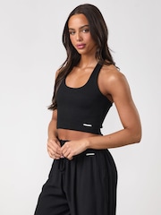 Gym King Black Rib Halter Neck Top - Image 3 of 4