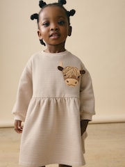 Cream Long Sleeve Jumper Dress (3mths-7yrs) - Image 3 of 9