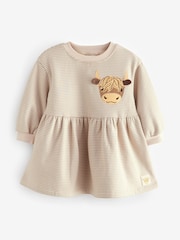 Cream Long Sleeve Jumper Dress (3mths-7yrs) - Image 6 of 9