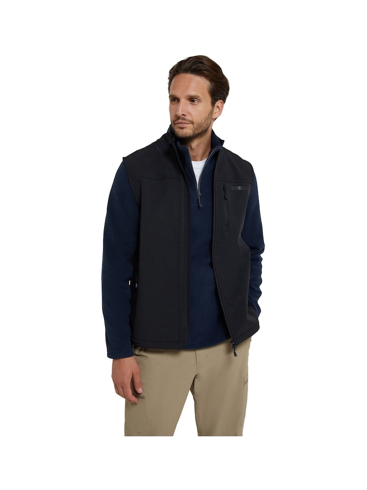 Mountain Warehouse Black Mens Grasmere Water Resistant Fleece Lined Gilet - Image 1 of 5