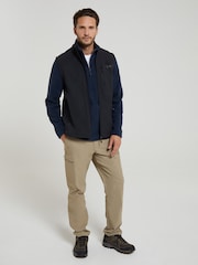 Mountain Warehouse Black Mens Grasmere Water Resistant Fleece Lined Gilet - Image 2 of 5