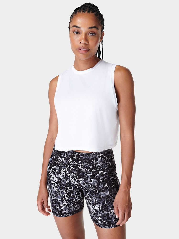 Sweaty Betty White Breathe Easy Crop Muscle Tank - Image 1 of 8