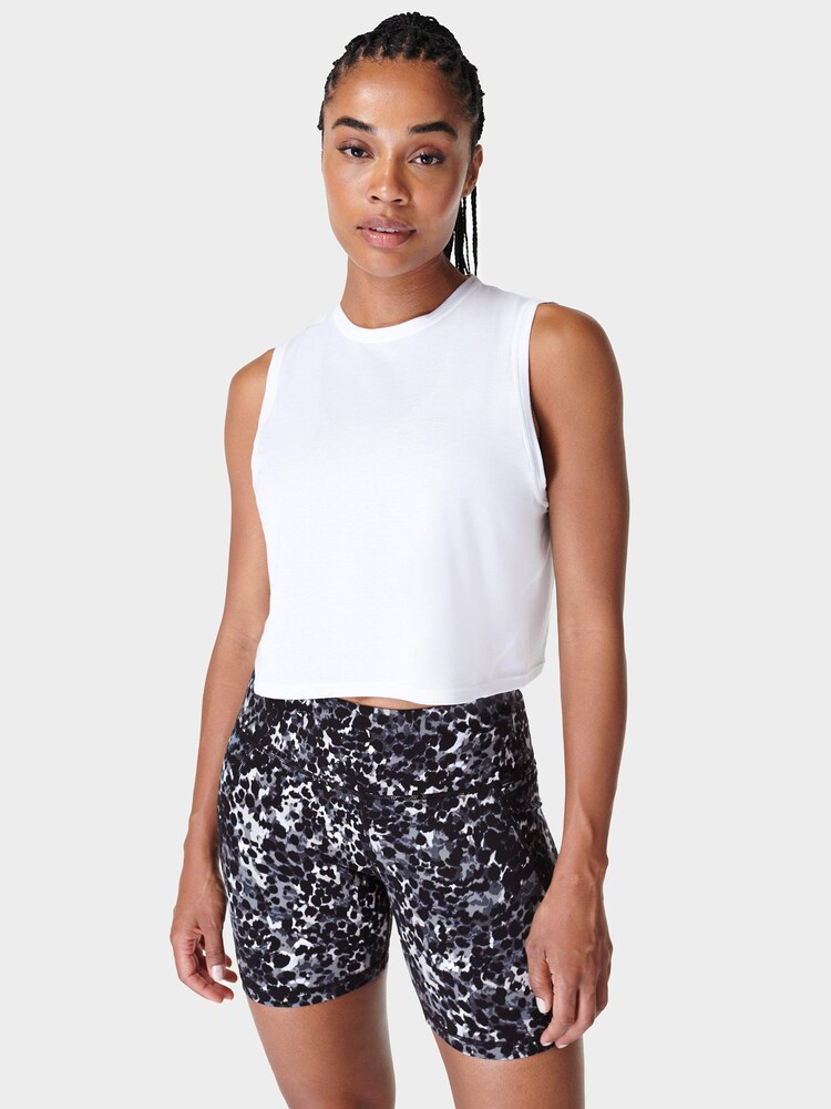 Sweaty Betty White Breathe Easy Crop Muscle Tank - Image 1 of 8 Sweaty Betty White Breathe Easy Crop Muscle Tank - Image 1 of 8