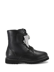 Kurt Geiger London Junior Mini Kensington Strap Bow Black Boots - Image 1 of 4