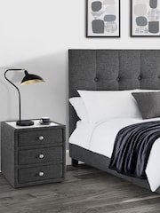 Julian Bowen Grey Sorrento 3 Drawer Bedside Table - Image 1 of 2