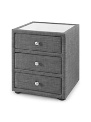 Julian Bowen Grey Sorrento 3 Drawer Bedside Table - Image 2 of 2