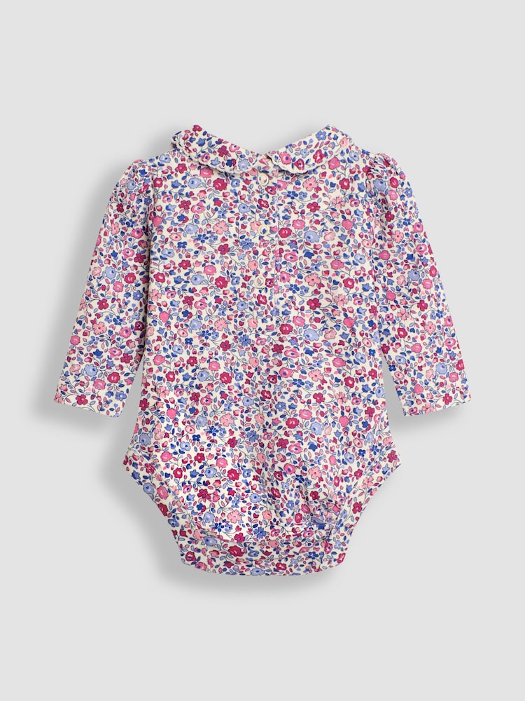 JoJo Maman Bébé Berry Pink Ditsy Floral Peter Pan Body - Image 2 of 3