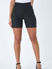 Roman Black Lace Trim Stretch Shorts - Image 4 of 5