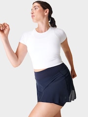 Sweaty Betty Black Coral Texture Print Sweaty Betty Coral Pink Power 9" Biker Shorts - Image 7 of 7