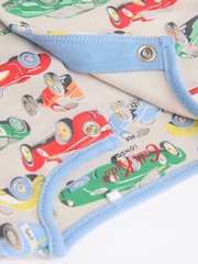 Blue/Green Cath Kidston Cars Baby 100% Cotton Sleepsuits 3 Pack - Image 10 of 13