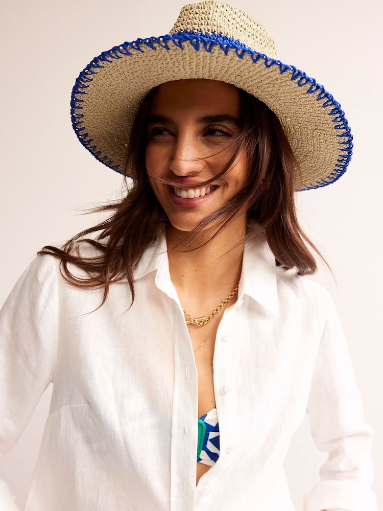 Boden Natural Summer Fedora Hat - Image 1 of 3 Boden Natural Summer Fedora Hat - Image 1 of 3