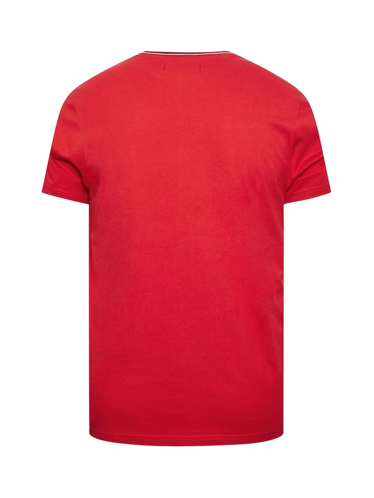 BadRhino Big & Tall Dark Red 100% Cotton Chest Stripe T-Shirt - Image 3 of 3