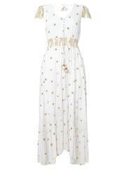 Joe Browns White Polka Dot Sequinned Cap Sleeve Maxi Dress - Image 7 of 7