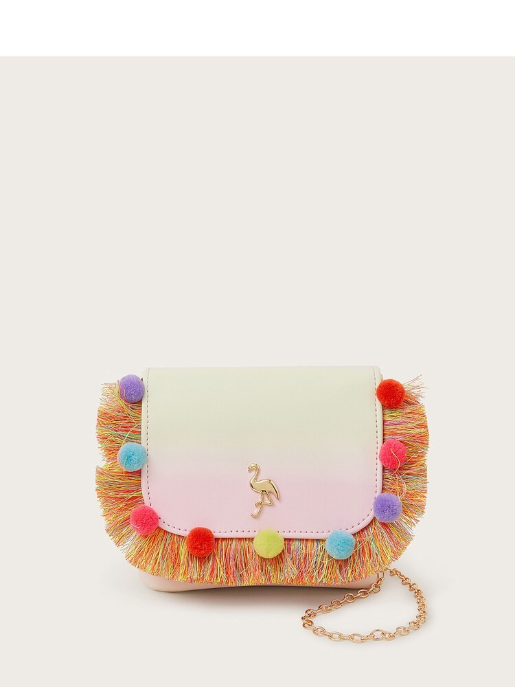 Monsoon Pink Flamingo Pom Pom Bag - Image 1 of 3