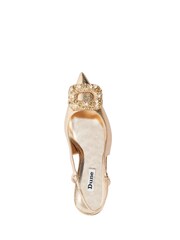 Dune London Natural Calenna Brooch Front Slingback Heels - Image 6 of 6