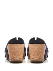Moda in Pelle Hollie H Band Mules Cork Wedges - Image 3 of 4