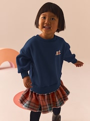 Navy Bear Long Sleeve Check Sweat Dress & Leggings (3mths-7yrs) - Image 4 of 8