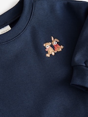 Navy Bear Long Sleeve Check Sweat Dress & Leggings (3mths-7yrs) - Image 7 of 8