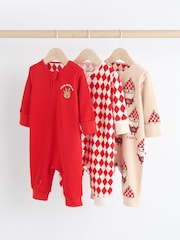 Red Baby Christmas Team Rudolph 100% Cotton Sleepsuits 3 Pack (0mths-3yrs) - Image 1 of 10