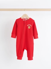 Red Baby Christmas Team Rudolph 100% Cotton Sleepsuits 3 Pack (0mths-3yrs) - Image 5 of 10