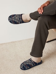 Navy Warm Lined Slippers - Image 1 of 7