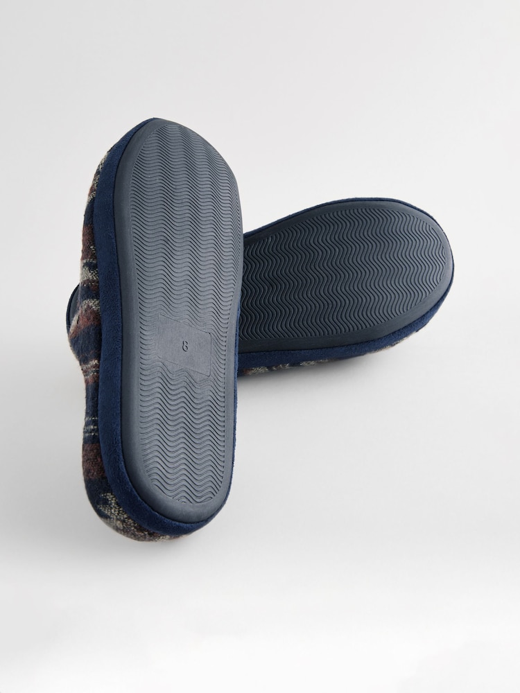 Navy Warm Lined Slippers - Image 7 of 7