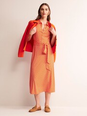 Boden Orange Petite Laura Sleeveless Shirt Dress - Image 1 of 5