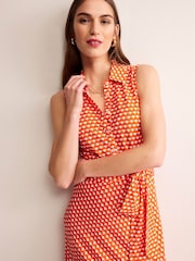 Boden Orange Petite Laura Sleeveless Shirt Dress - Image 2 of 5