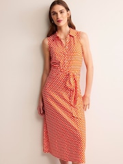 Boden Orange Petite Laura Sleeveless Shirt Dress - Image 4 of 5
