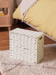 Cream Woven Plastic Slimline Basket - Image 2 of 4