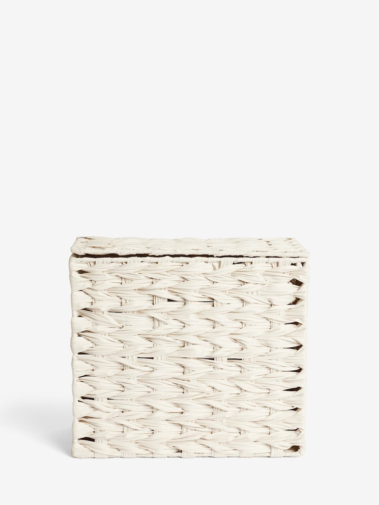 Cream Woven Plastic Slimline Basket - Image 4 of 4