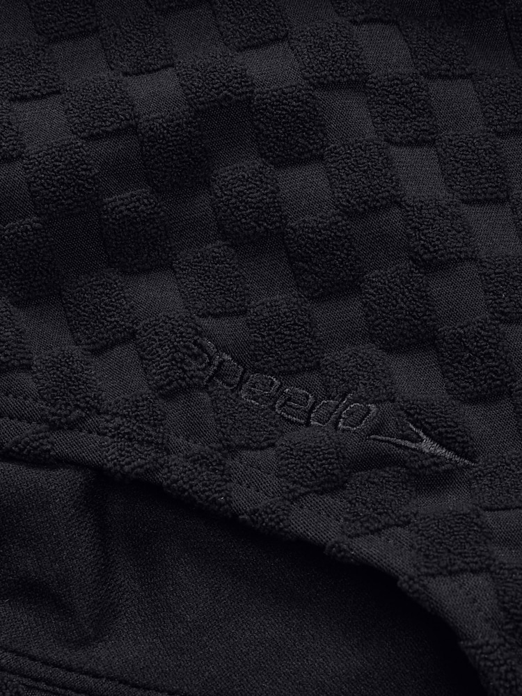 Speedo Black Terry Asymmetrical Cut-Out Swimsuit 1 Piece with UPF50+ Sun Protection - Image 10 of 10