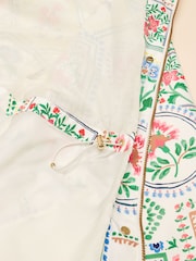 Joules Holt Cream Tile Print Waterproof Packable Raincoat with Hood - Image 11 of 11