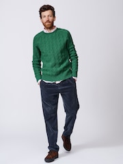 Aubin Woodhall Cable Crew Jumper - Image 3 of 8