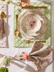 Cath Kidston Green Friendship Gardens 100% Cotton Napkins 8 Pack - Image 1 of 2