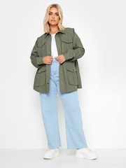 Yours Curve Green 100% Cotton Carpenter Twill Jacket - Image 2 of 4