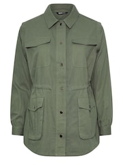 Yours Curve Green 100% Cotton Carpenter Twill Jacket - Image 4 of 4