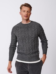 Aubin Woodhall Cable Crew Jumper - Image 1 of 7