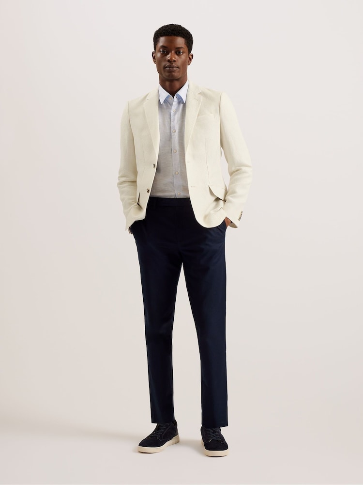 Ted Baker Off White Large Balhumj Herringbone Blazer - Image 1 of 6