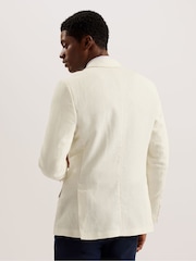 Ted Baker Off White Large Balhumj Herringbone Blazer - Image 2 of 6