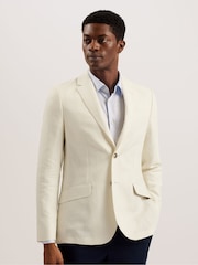 Ted Baker Off White Large Balhumj Herringbone Blazer - Image 3 of 6