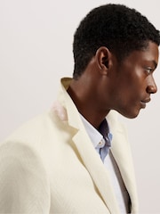 Ted Baker Off White Large Balhumj Herringbone Blazer - Image 4 of 6