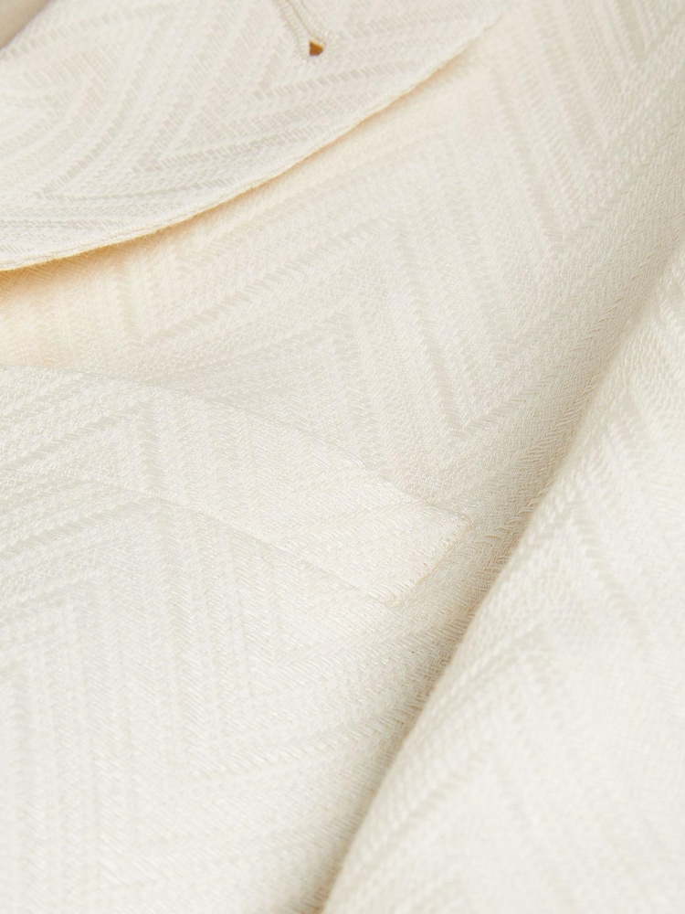 Ted Baker Off White Large Balhumj Herringbone Blazer - Image 6 of 6