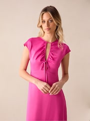 Ro&Zo Pink Arabella Satin Keyhole Front Dress - Image 3 of 4