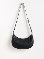 Oliver Bonas Black Curved Sling Ida Crossbody Bag - Image 3 of 8