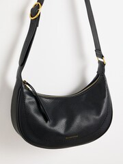 Oliver Bonas Black Curved Sling Ida Crossbody Bag - Image 5 of 8