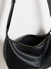Oliver Bonas Black Curved Sling Ida Crossbody Bag - Image 6 of 8