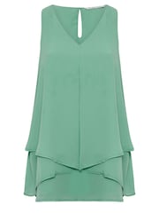 Yours Curve Green London Layered Sleeveless Blouse - Image 5 of 5