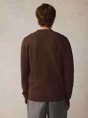 Rdečerjava/rjava - v standardnem kroju Cotton Rich Knit Zip-Through Debelejša srajca - Slika 3 iz 7